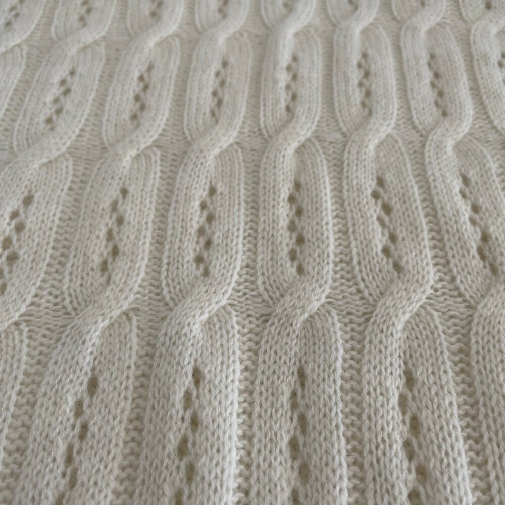 Classic Link Pattern Infinity Knit Scarf in Neutral Soft Cream OS no tags - Picture 5 of 7